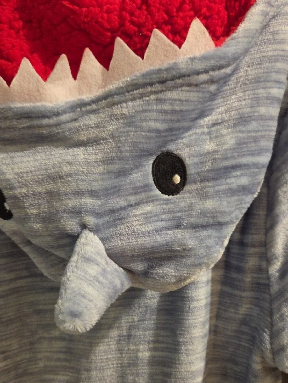 Playful Super Soft and Fun Kids Shark Hooded One-Piece - Pajama Or Costume